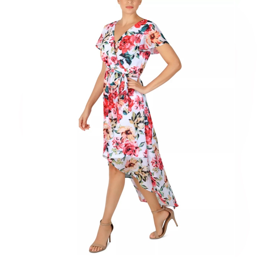 NWT Julia Jordan Nordstrom Floral Faux-Wrap High-Low Dress Size 6 Retail $119